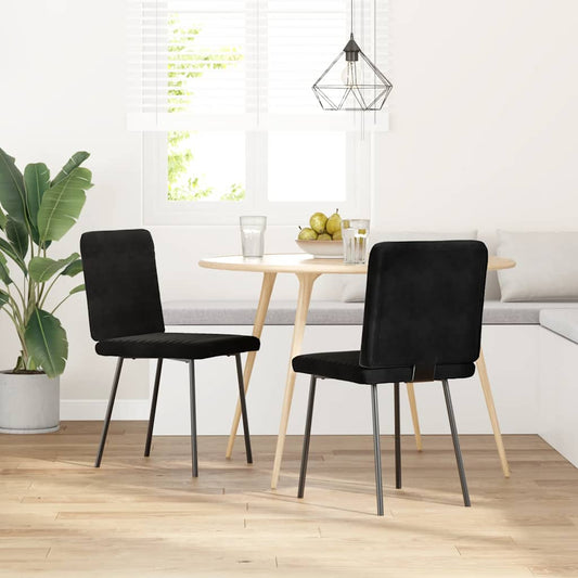 Sedie da Pranzo 2 pz Nere in Velluto | homemem39