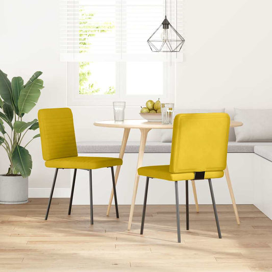 Sedie da Pranzo 2 pz Gialle in Velluto | homemem39
