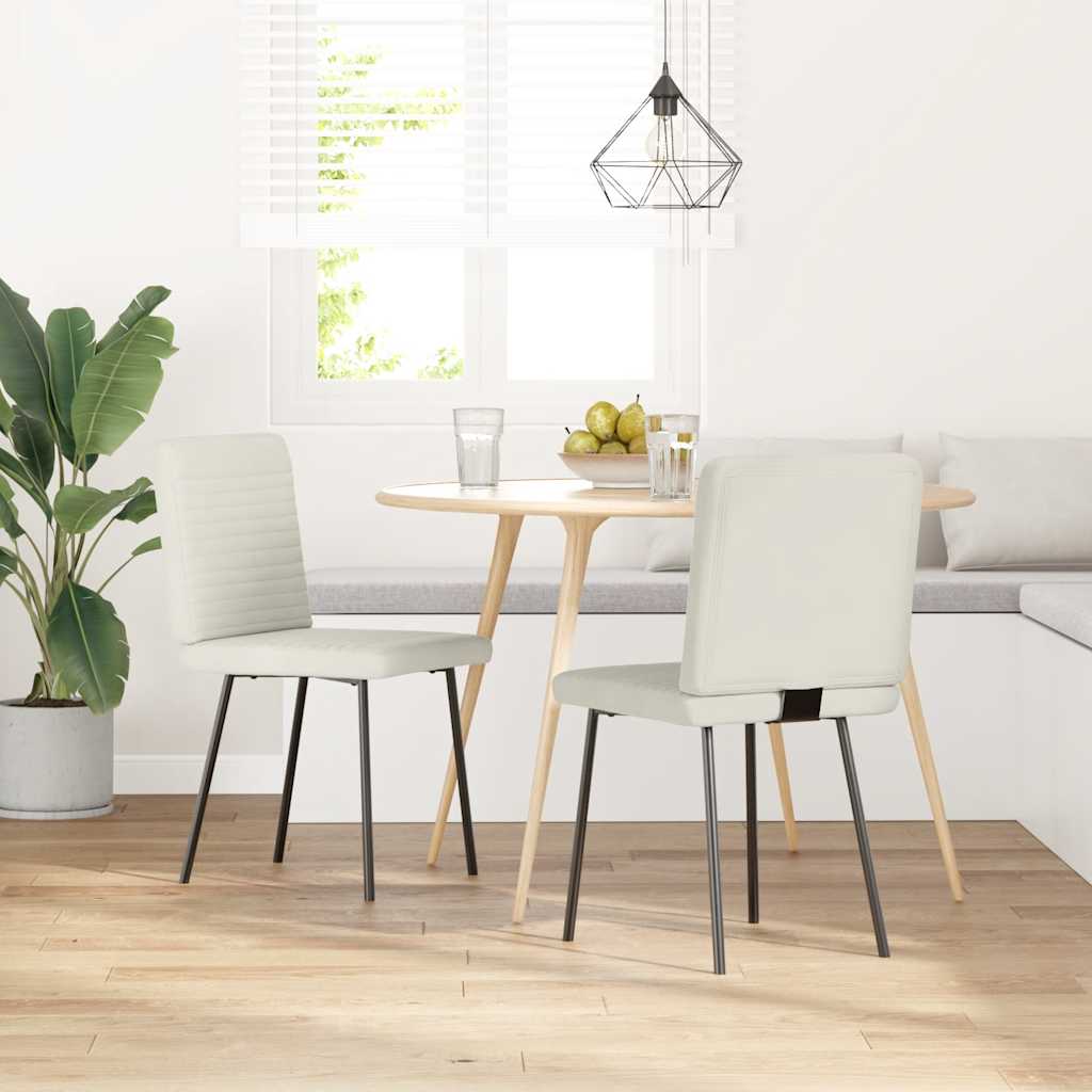 Sedie da Pranzo 2 pz Crema in Velluto | homemem39