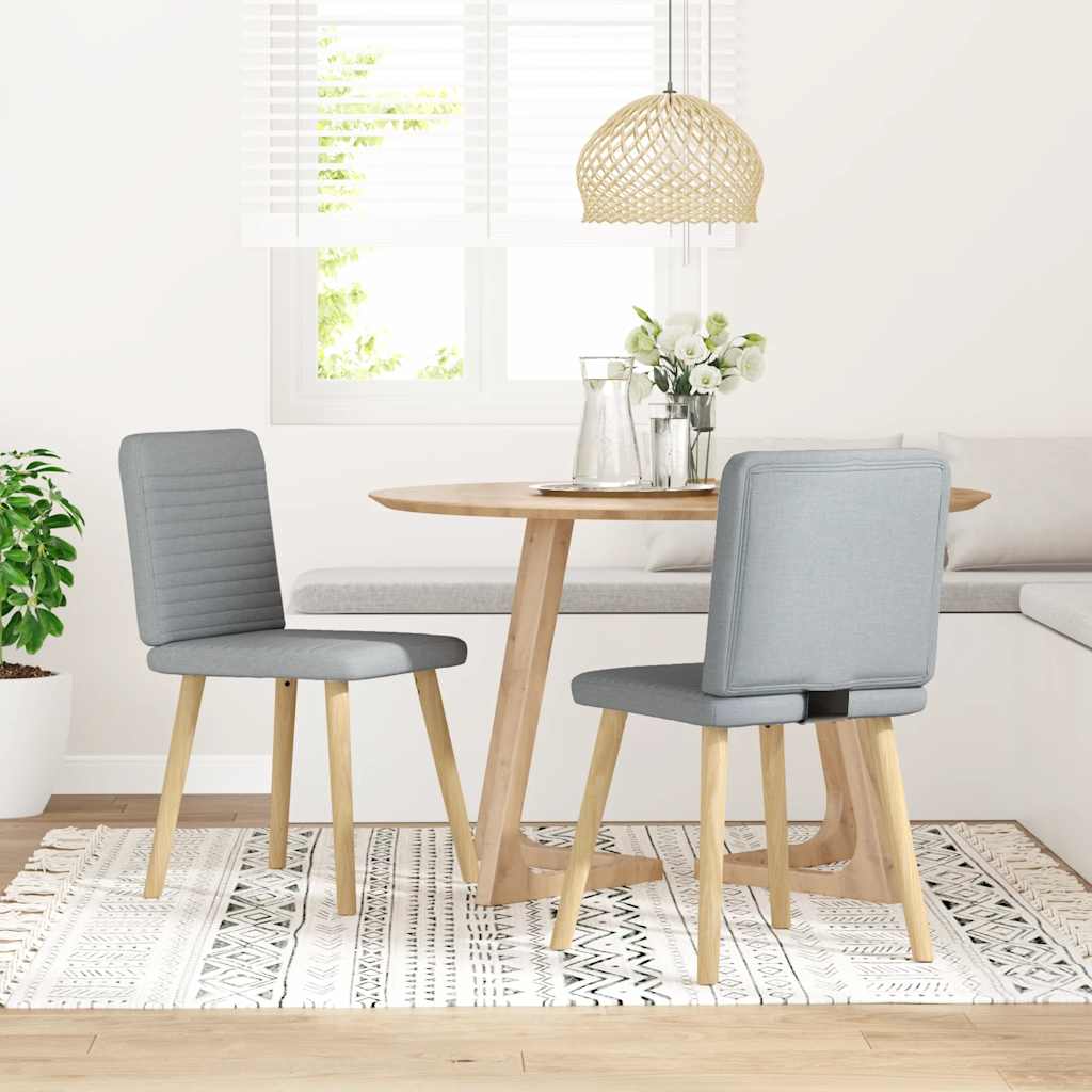 Sedie da Pranzo 2 pz Grigio Chiaro in Tessuto | homemem39
