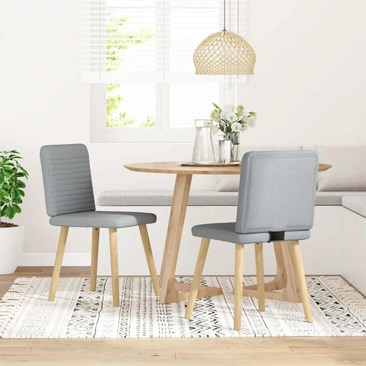 Sedie da Pranzo 2 pz Grigio Chiaro in Tessuto | homemem39