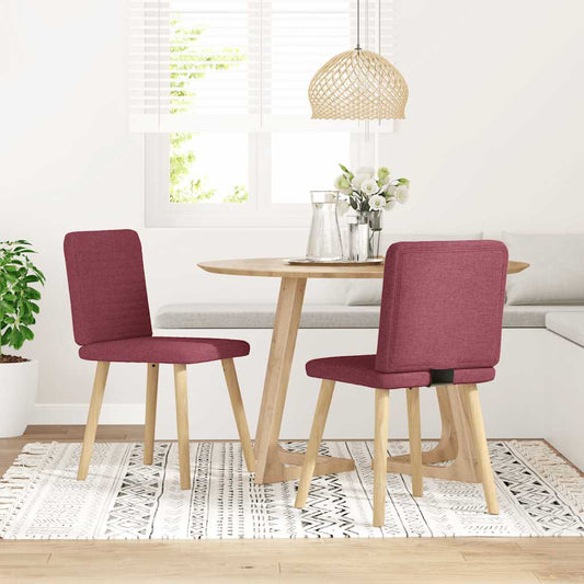 Sedie da Pranzo 2 pz Rosso Vino in Tessuto | homemem39