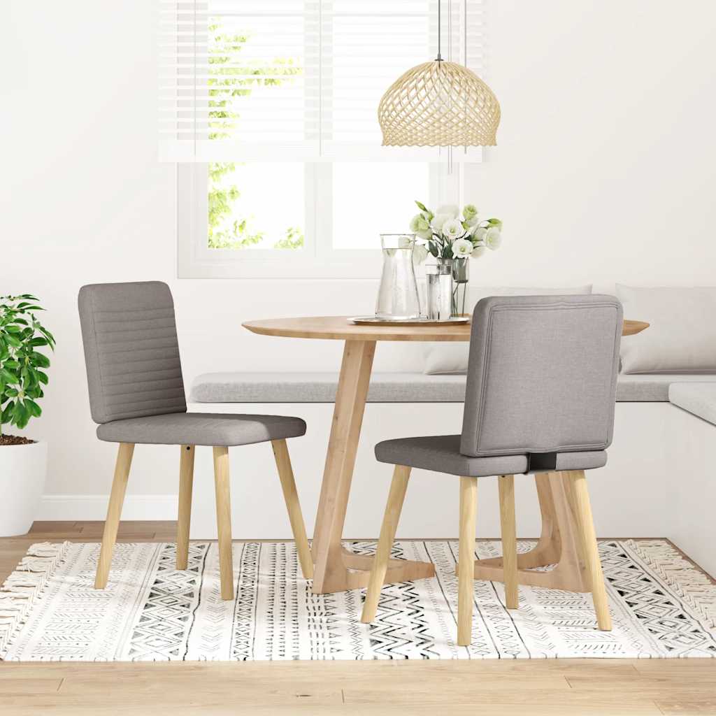 Sedie da Pranzo 2 pz Tortora in Tessuto | homemem39