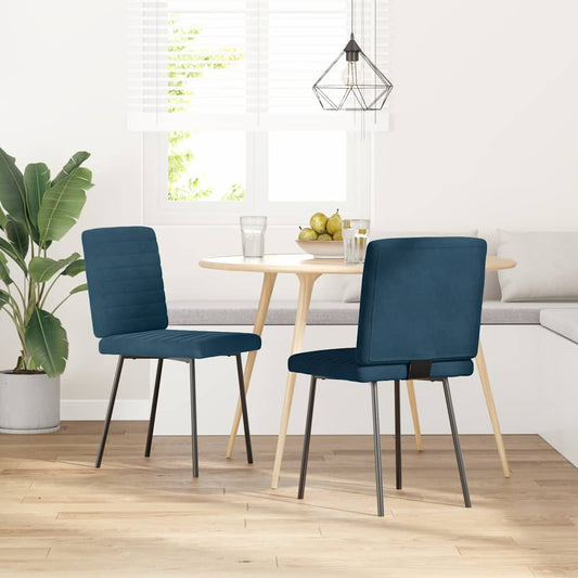 Sedie da Pranzo 2 pz Blu in Velluto | homemem39