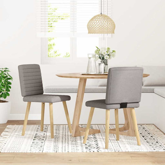 Sedie da Pranzo 2 pz Tortora in Tessuto | homemem39