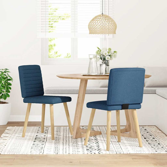 Sedie da Pranzo 2 pz Blu in Tessuto | homemem39