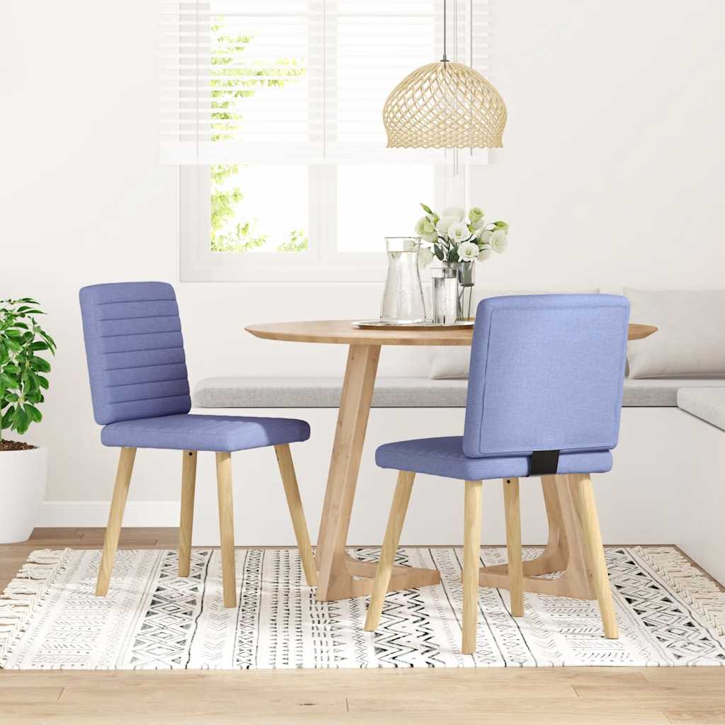 Sedie da Pranzo 2 pz Blu Jeans in Tessuto | homemem39