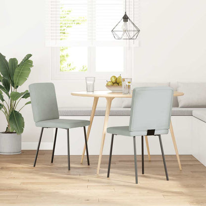 Sedie da Pranzo 2 pz Grigio Chiaro in Velluto | homemem39