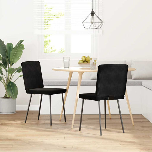 Sedie da Pranzo 2 pz Nere in Velluto | homemem39