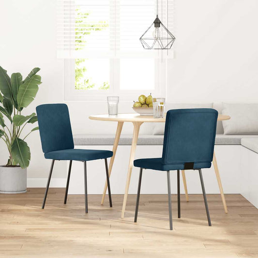Sedie da Pranzo 2 pz Blu in Velluto | homemem39