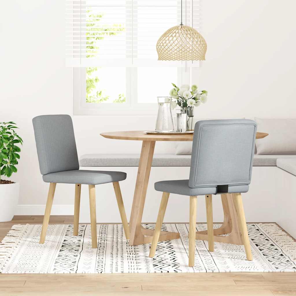 Sedie da Pranzo 2 pz Grigio Chiaro in Tessuto | homemem39