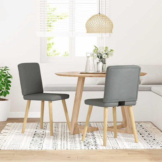 Sedie da Pranzo 2 pz Grigio Scuro in Tessuto | homemem39