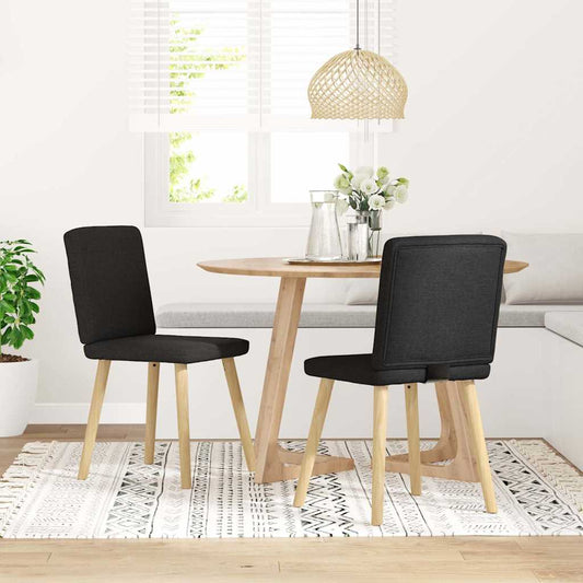 Sedie da Pranzo 2 pz Nere in Tessuto | homemem39