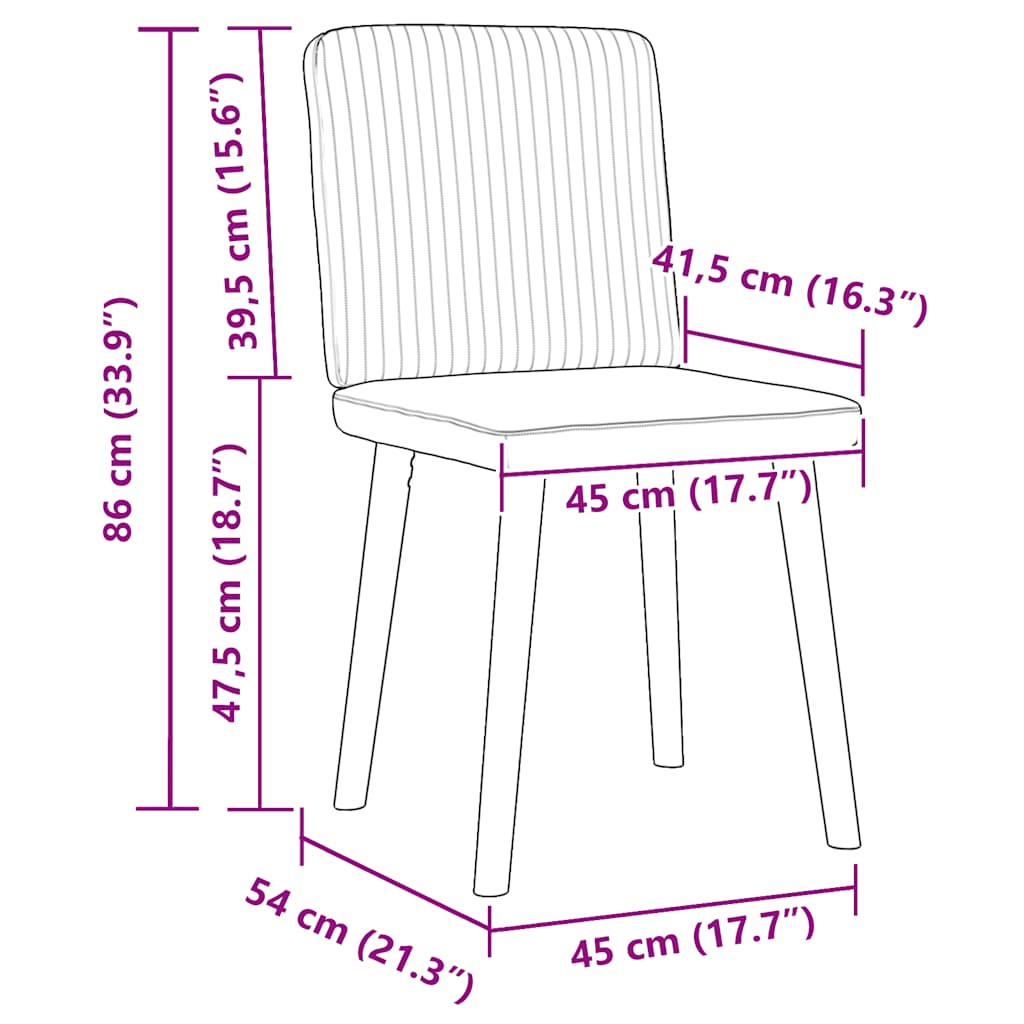 Sedie da Pranzo 2 pz Blu in Tessuto