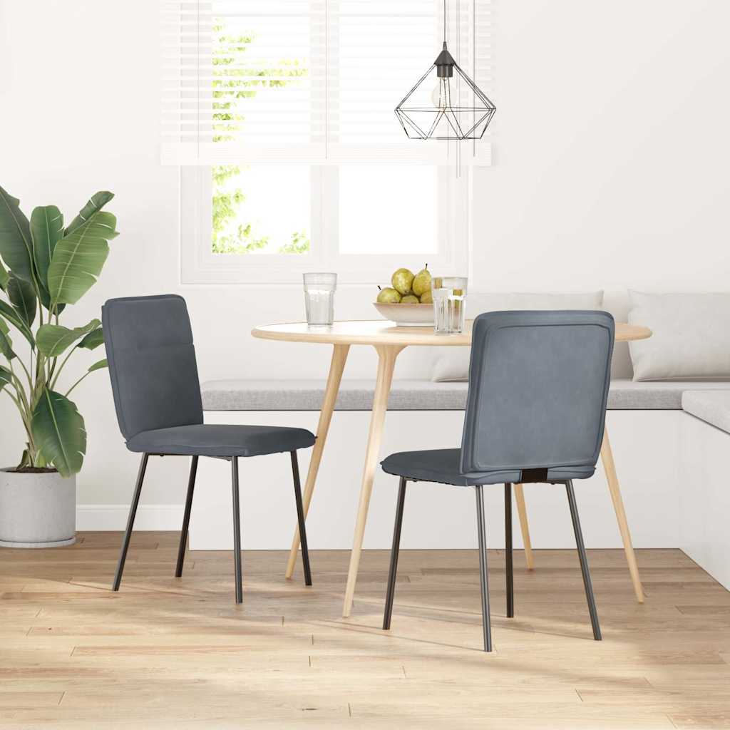 Sedie da Pranzo 2 pz Grigio Scuro in Velluto | homemem39