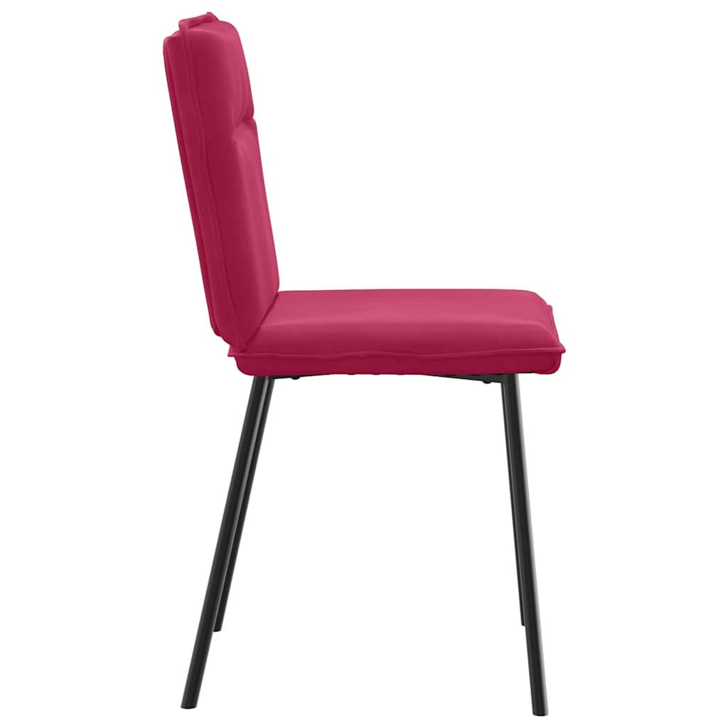 Sedie da Pranzo 2 pz Rosso Vino in Velluto
