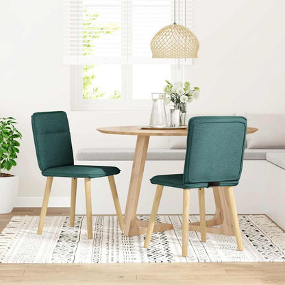 Sedie da Pranzo 2 pz Verde Scuro in Tessuto | homemem39