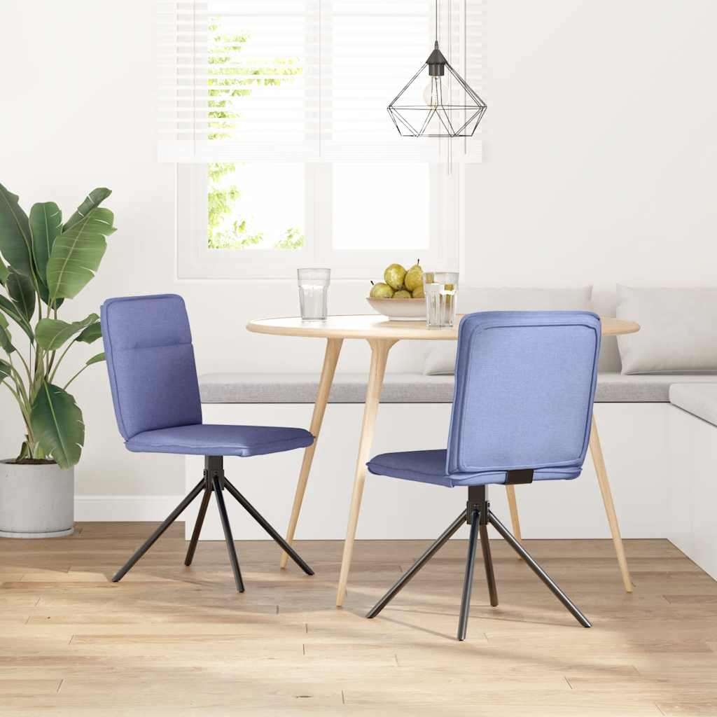 Sedie da Pranzo 2 pz Blu Jeans in Tessuto | homemem39
