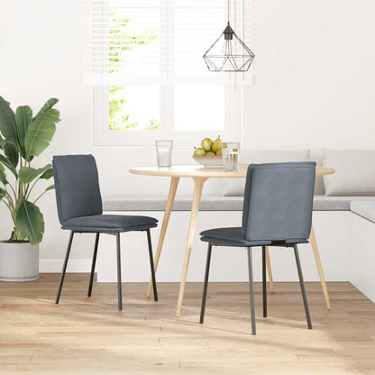 Sedie da Pranzo 2 pz Grigio Scuro in Velluto | homemem39