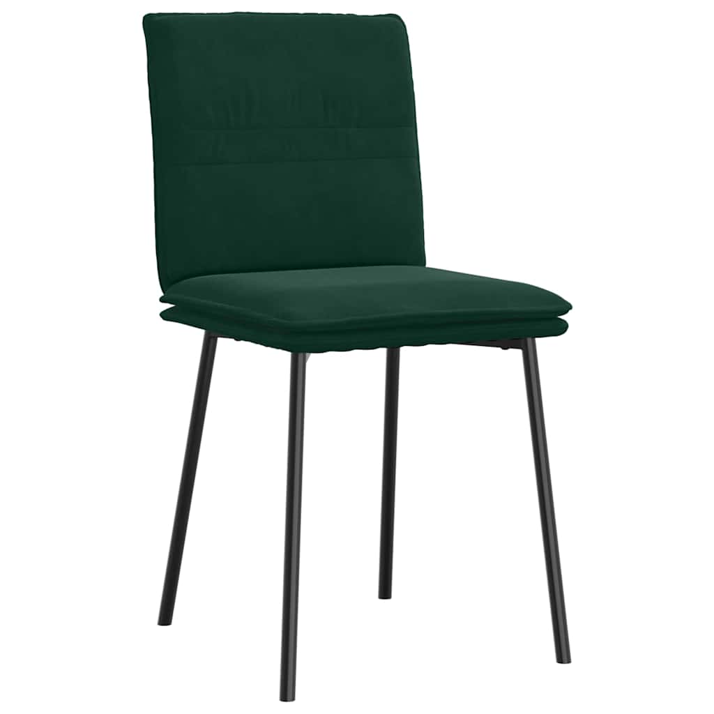 Sedie da Pranzo 2 pz Verde Scuro in Velluto