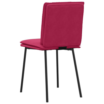 Sedie da Pranzo 2 pz Rosso Vino in Velluto | homemem39