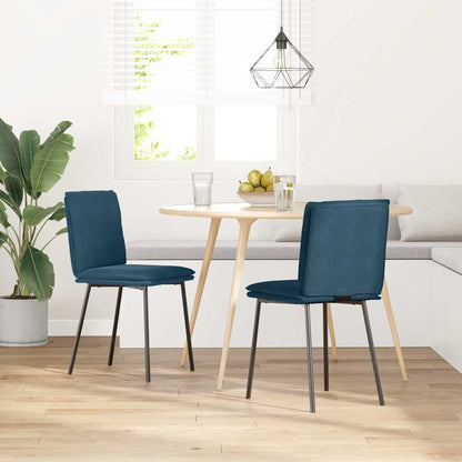 Sedie da Pranzo 2 pz Blu in Velluto | homemem39