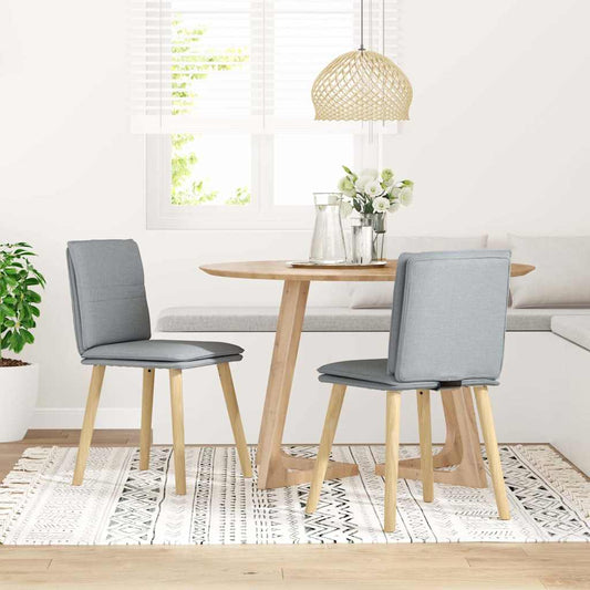 Sedie da Pranzo 2 pz Grigio Chiaro in Tessuto | homemem39
