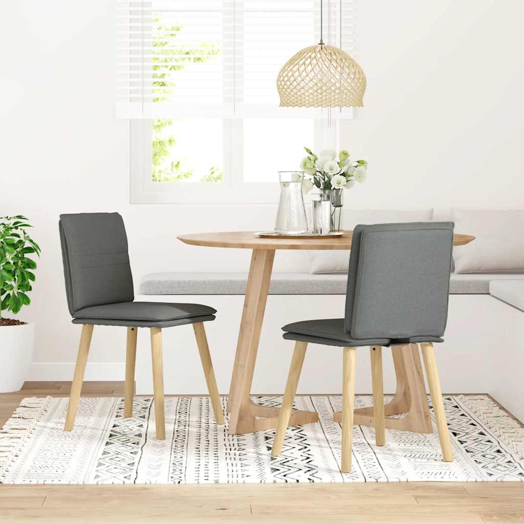 Sedie da Pranzo 2 pz Grigio Scuro in Tessuto | homemem39