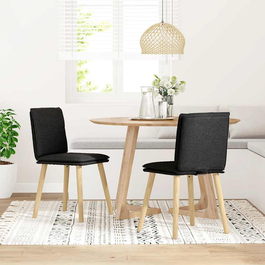 Sedie da Pranzo 2 pz Nere in Tessuto | homemem39