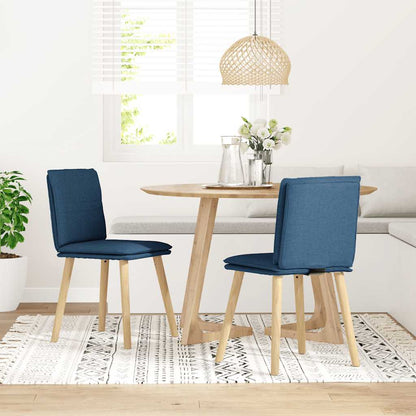 Sedie da Pranzo 2 pz Blu in Tessuto | homemem39
