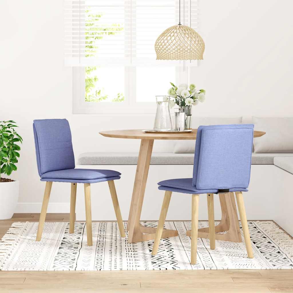 Sedie da Pranzo 2 pz Blu Jeans in Tessuto | homemem39