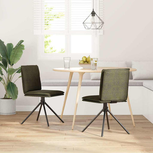 Sedia da Pranzo Verde Militare in Similpelle Scamosciata | homemem39