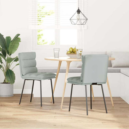 Sedie da Pranzo 2 pz Grigio Chiaro in Velluto | homemem39