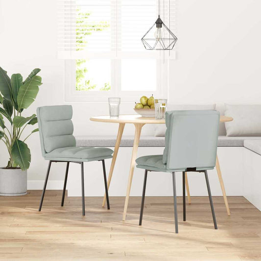 Sedie da Pranzo 2 pz Grigio Chiaro in Velluto | homemem39