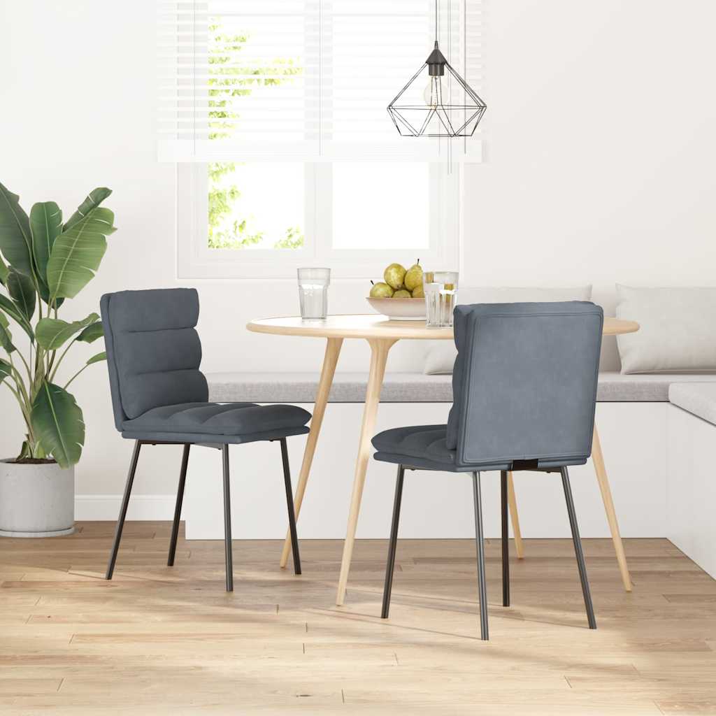 Sedie da Pranzo 2 pz Grigio Scuro in Velluto | homemem39