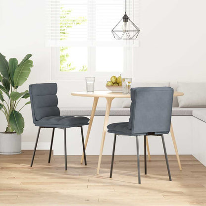 Sedie da Pranzo 2 pz Grigio Scuro in Velluto | homemem39