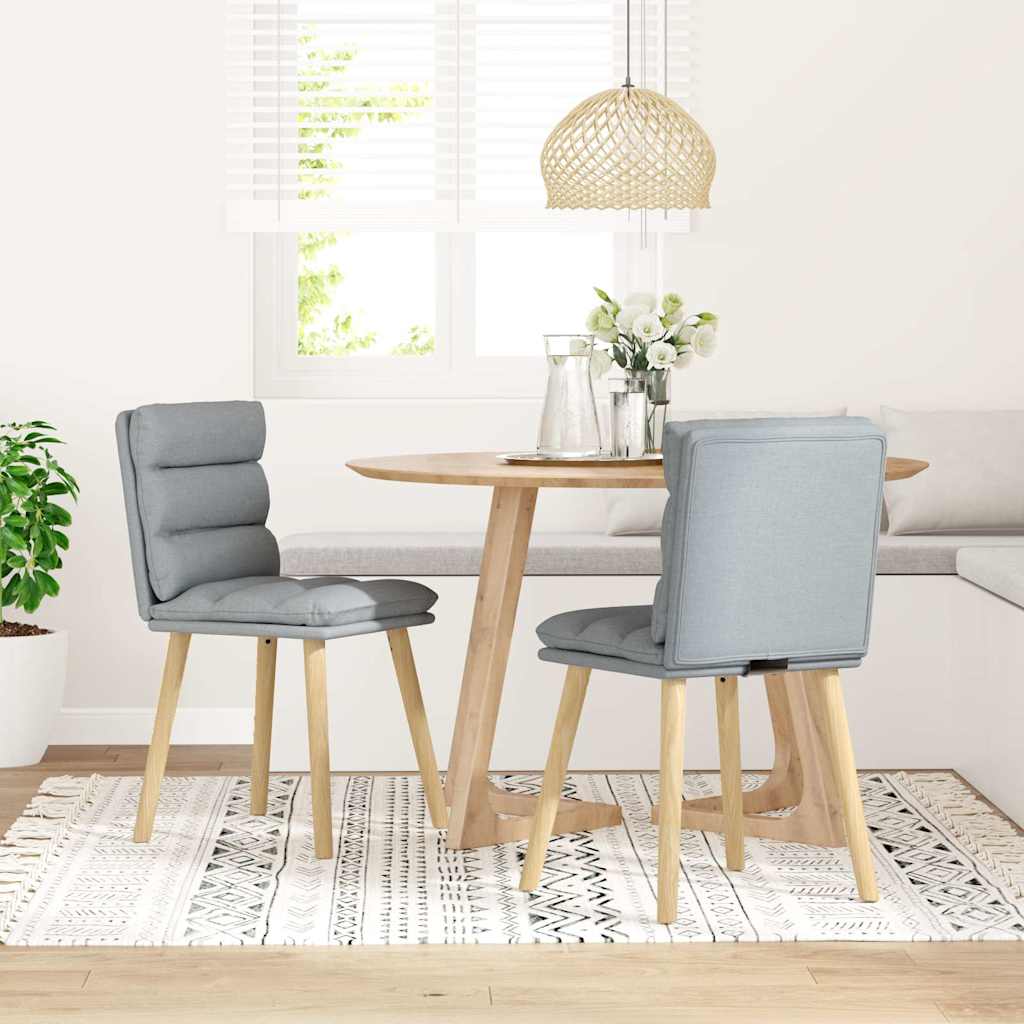 Sedie da Pranzo 2 pz Grigio Chiaro in Tessuto | homemem39