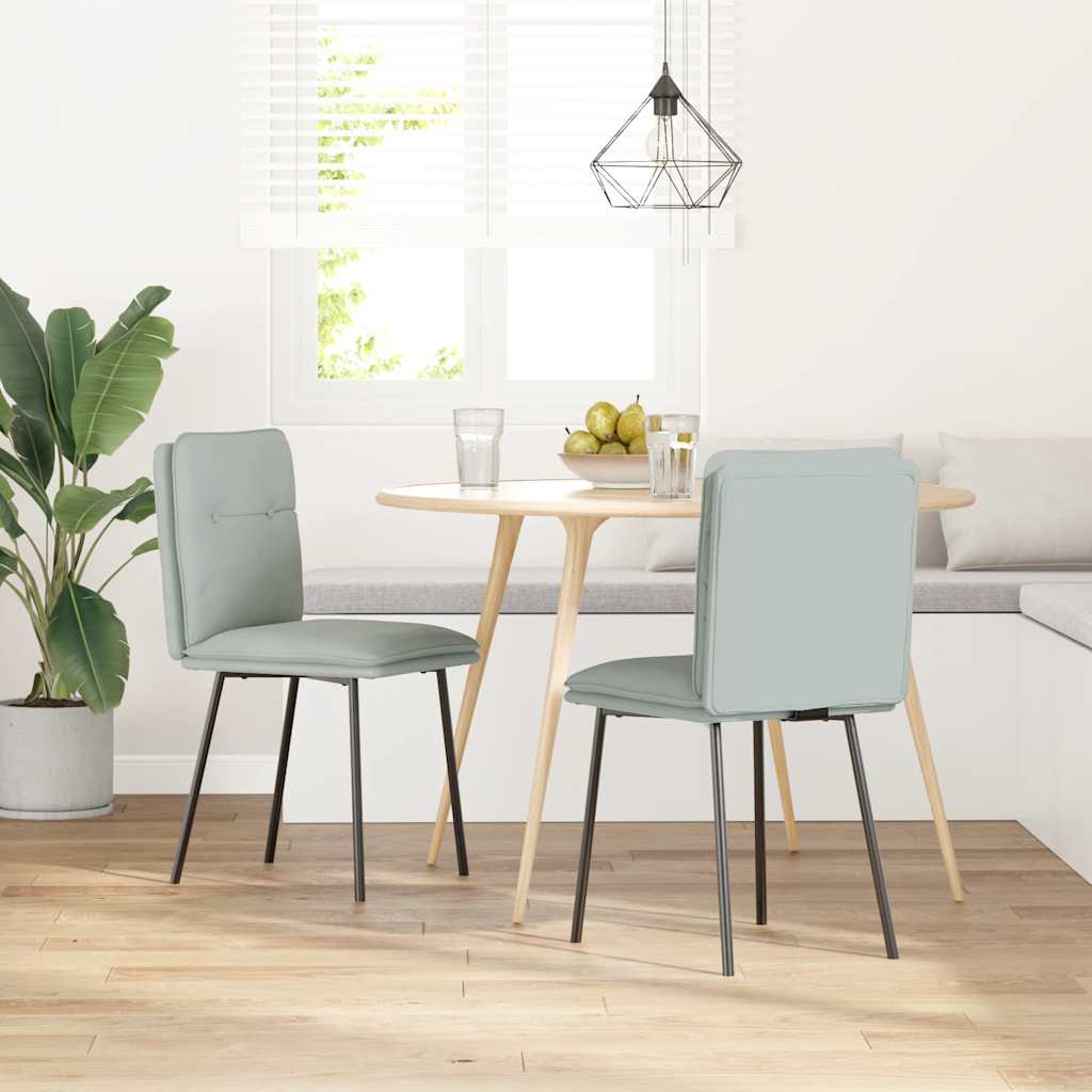 Sedie da Pranzo 2 pz Grigio Chiaro in Velluto | homemem39