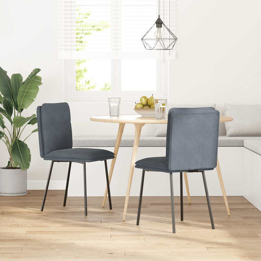 Sedie da Pranzo 2 pz Grigio Scuro in Velluto | homemem39