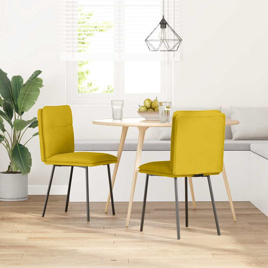 Sedie da Pranzo 2 pz Gialle in Velluto | homemem39