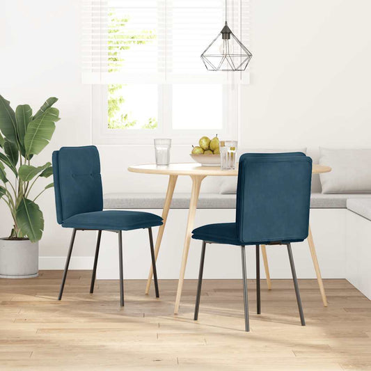 Sedie da Pranzo 2 pz Blu in Velluto | homemem39
