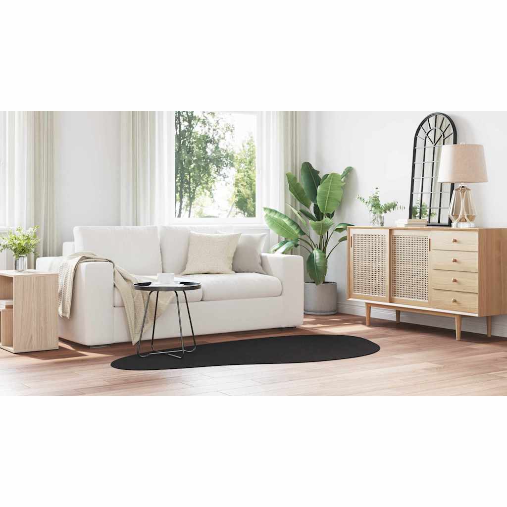 Tappeto HUARTE Nero 100 x 200 cm Poliestere