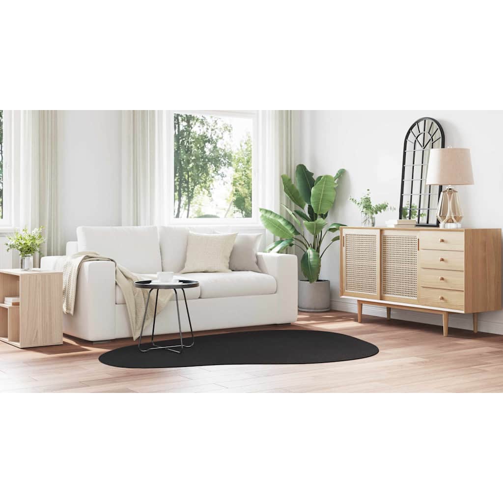 Tappeto HUARTE Nero 140 x 200 cm Poliestere