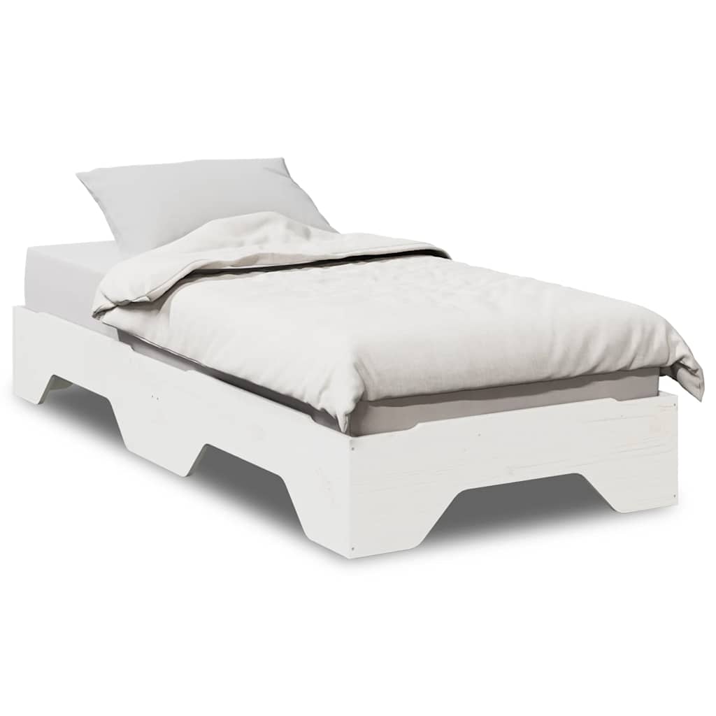 Giroletto senza Materasso Impilabile Bianco 90x190 cm Legno | homemem39