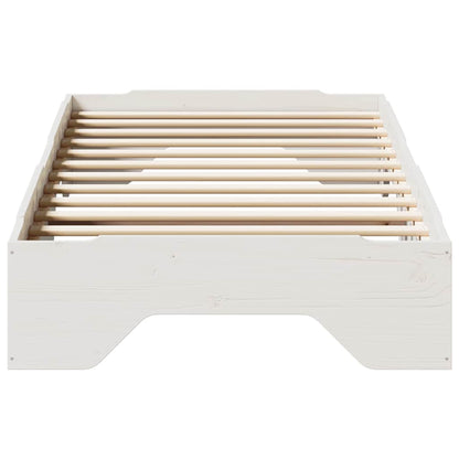 Giroletto senza Materasso Impilabile Bianco 90x190 cm Legno | homemem39