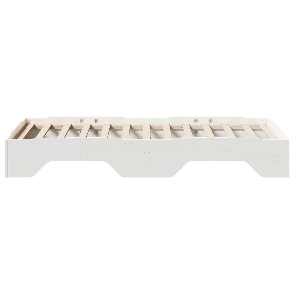 Giroletto senza Materasso Impilabile Bianco 90x190 cm Legno | homemem39