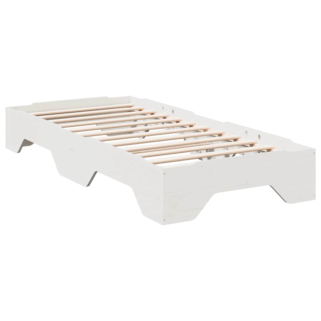 Giroletto senza Materasso Impilabile Bianco 90x190 cm Legno | homemem39