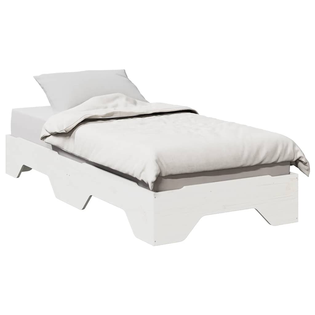 Giroletto senza Materasso Impilabile Bianco 90x190 cm Legno | homemem39