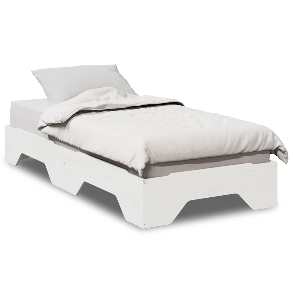 Giroletto senza Materasso Impilabile Bianco 75x190 cm Legno | homemem39