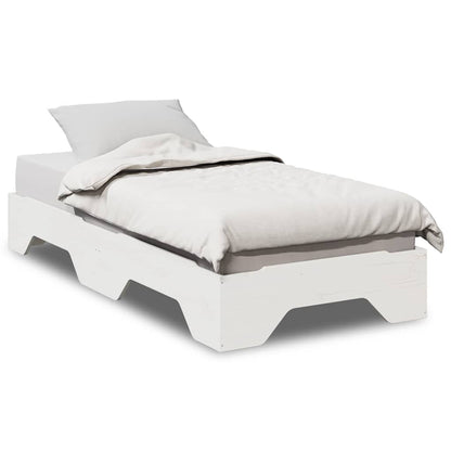 Giroletto senza Materasso Impilabile Bianco 75x190 cm Legno | homemem39